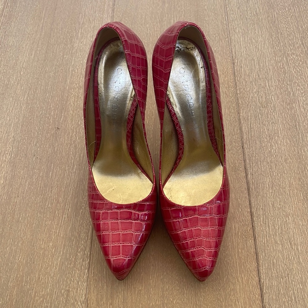 Casadei croc embossed platform high heels